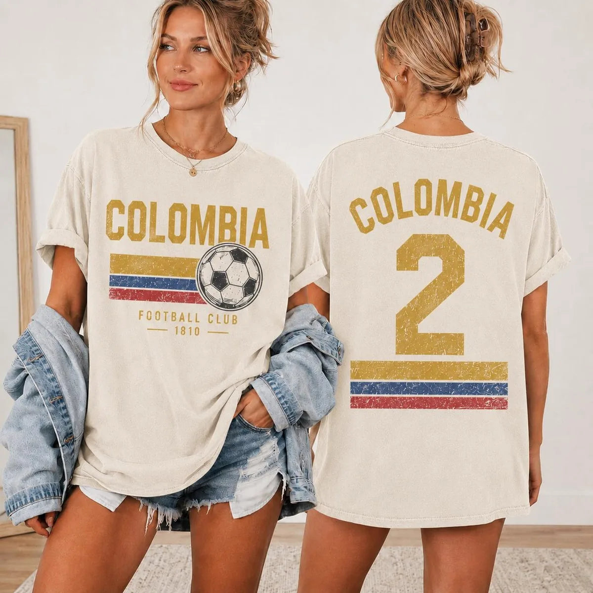 Colombia Soccer T-Shirt, Vintage Colombia Football Club 1810 Tee