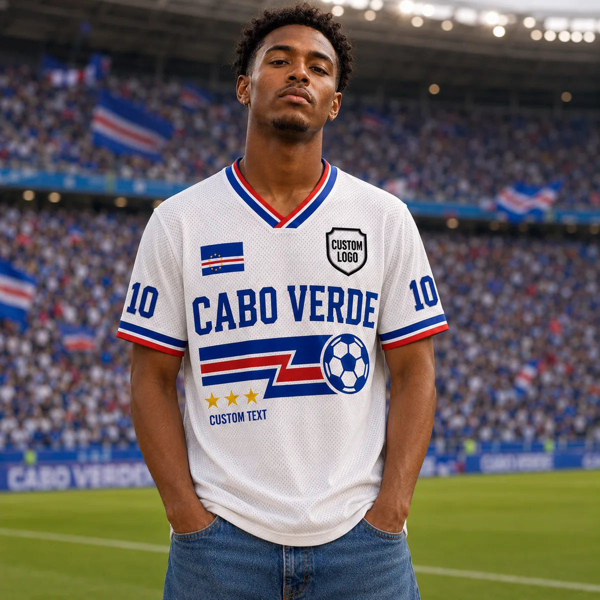 Custom Cabo Verde Soccer Jersey Shirt