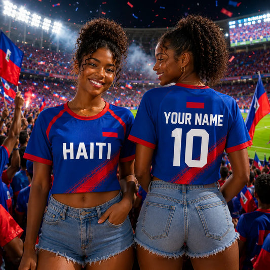 Custom Haiti Soccer Crop Top