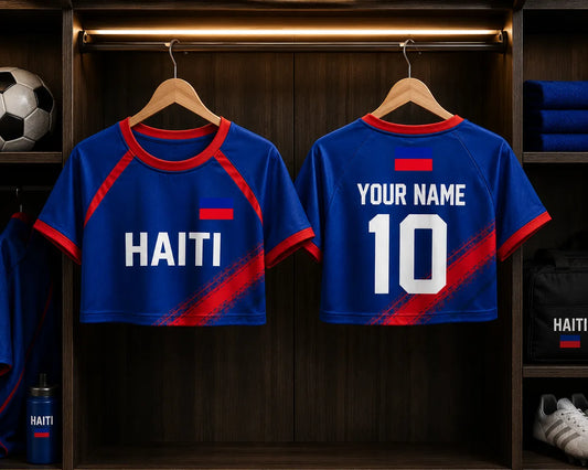 Custom Haiti Soccer Crop Top