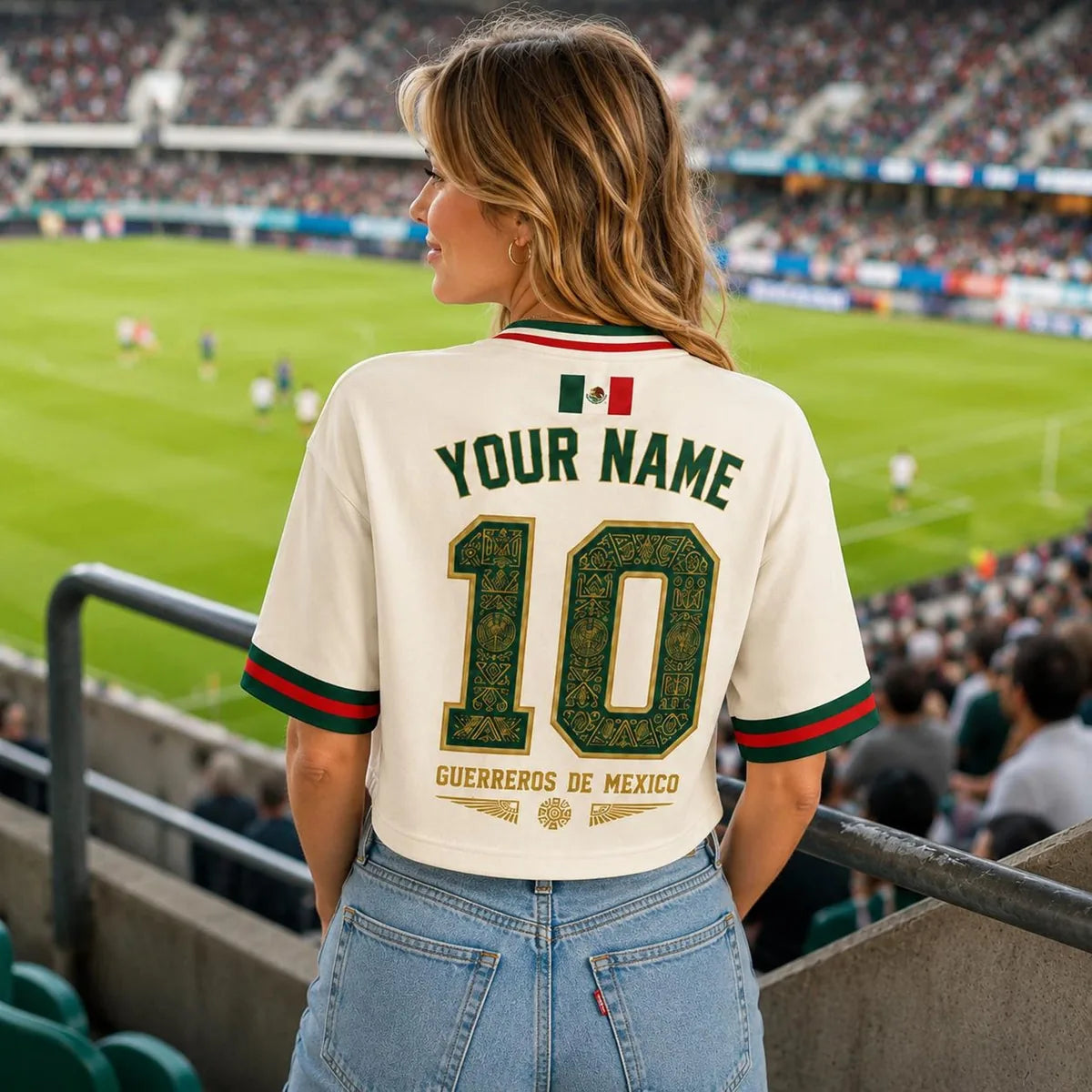 Custom Mexico Soccer Crop Top Jersey
