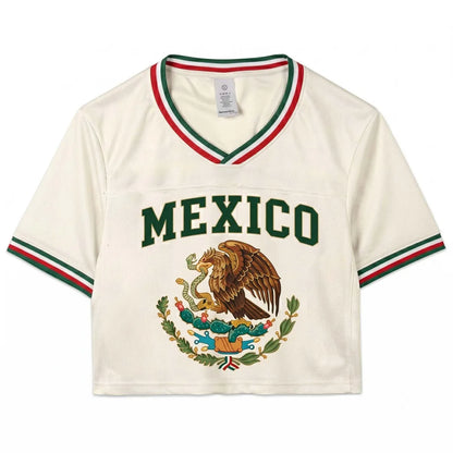 Custom Mexico Soccer Crop Top Jersey