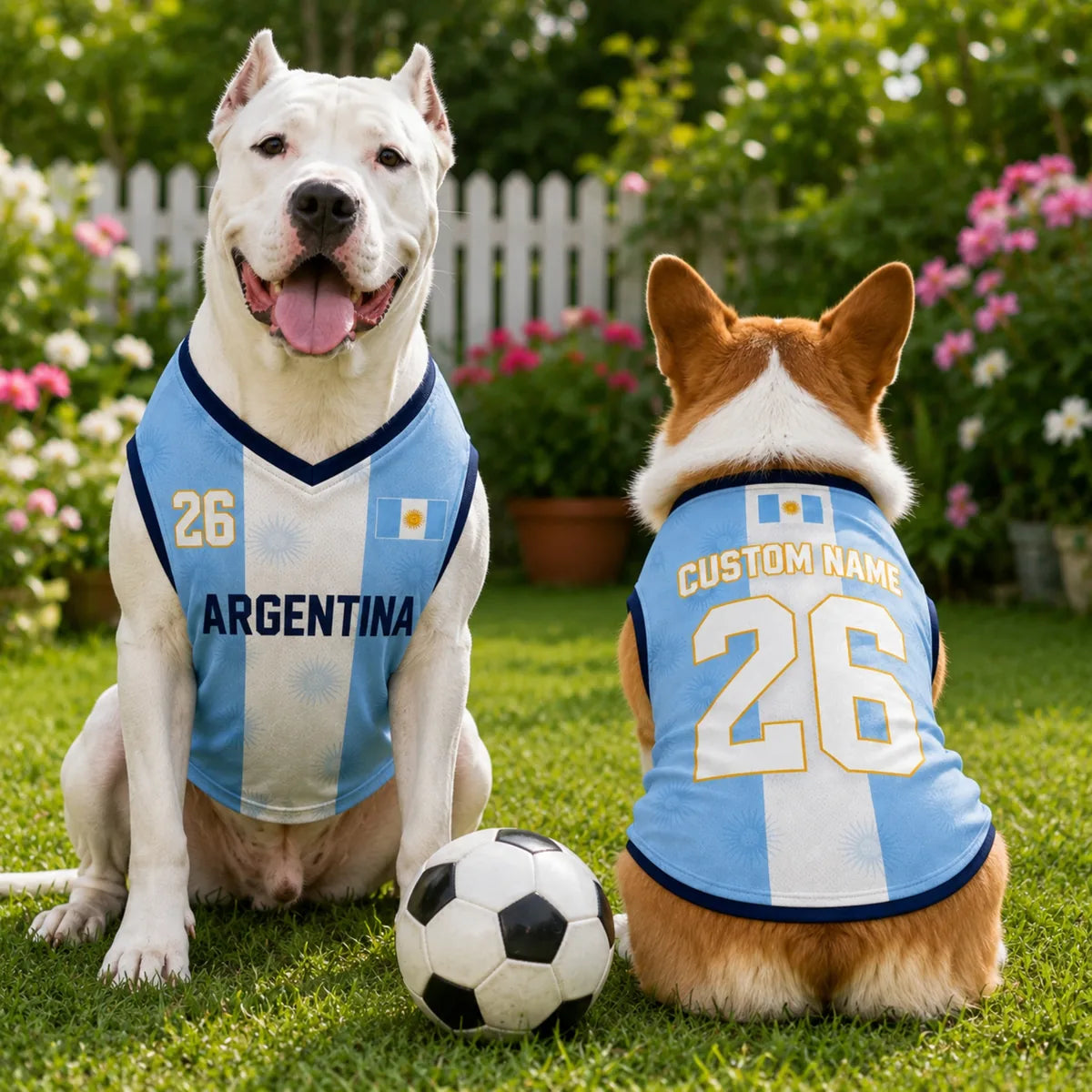 Personalized Argentina Pet Soccer Jersey Shirt