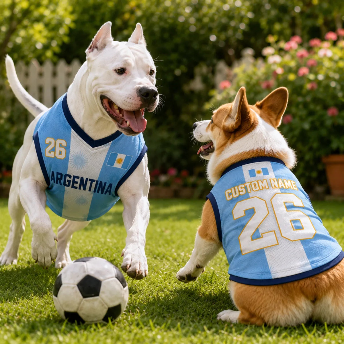 Personalized Argentina Pet Soccer Jersey Shirt
