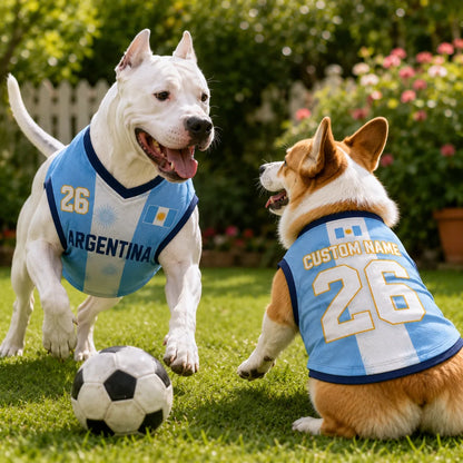 Personalized Argentina Pet Soccer Jersey Shirt