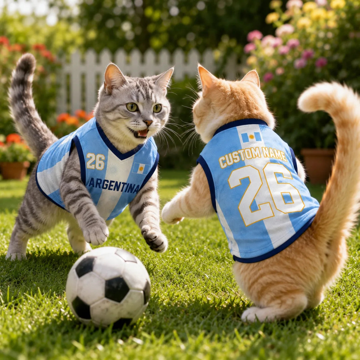 Personalized Argentina Pet Soccer Jersey Shirt