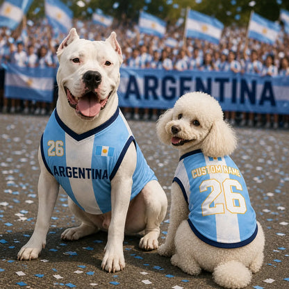 Personalized Argentina Pet Soccer Jersey Shirt