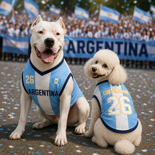 Personalized Argentina Pet Soccer Jersey Shirt