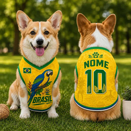 Personalized Brasil Dog Soccer Jersey Shirt