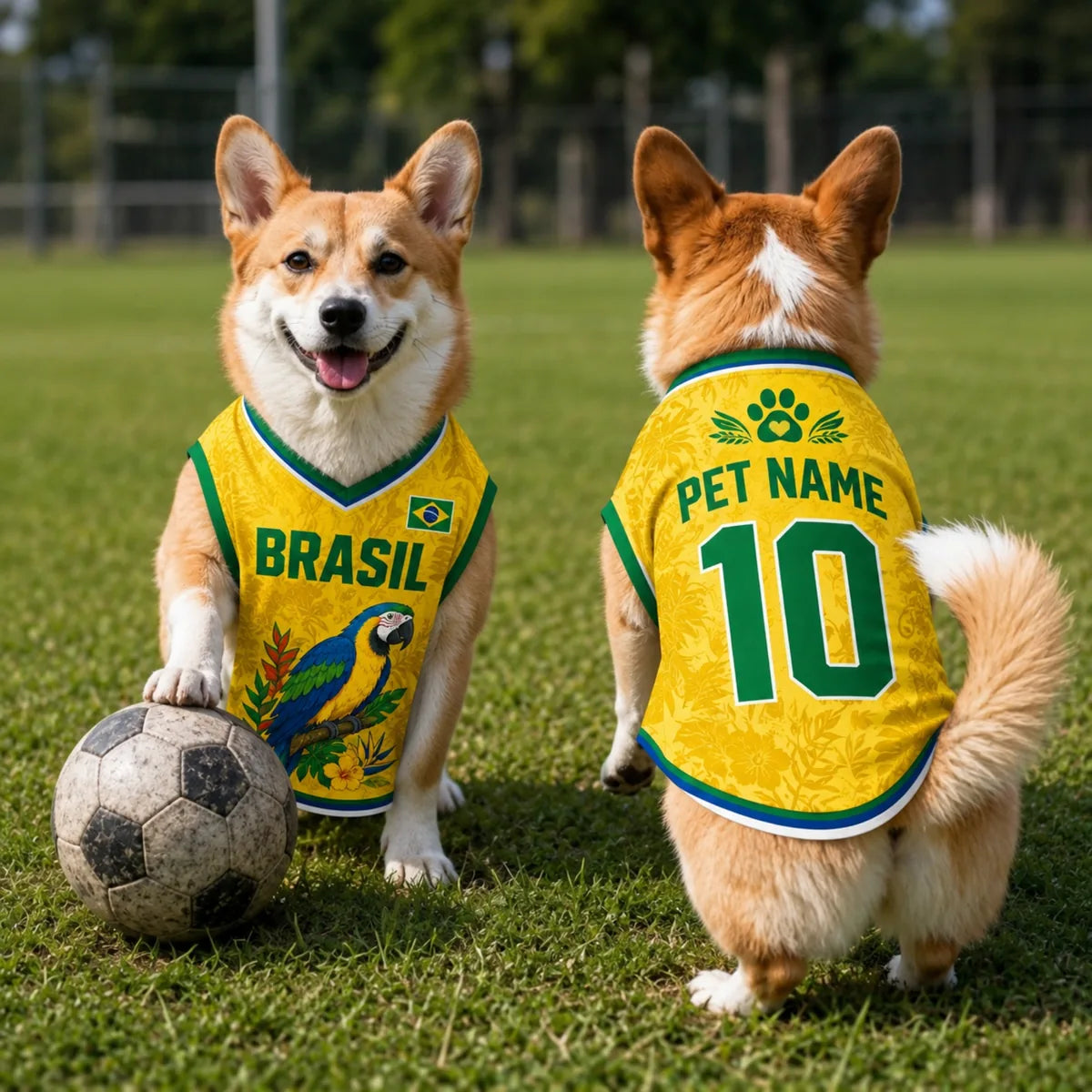 Personalized Brasil Dog Soccer Jersey Shirt