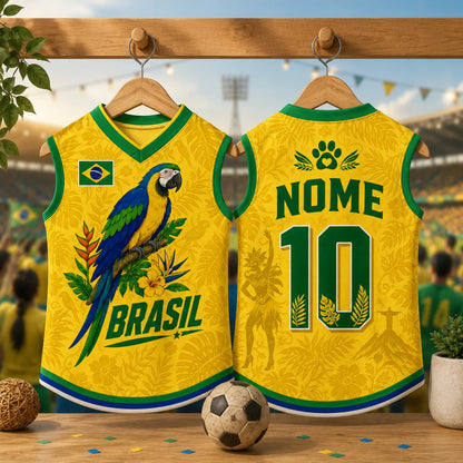 Personalized Brasil Dog Soccer Jersey Shirt