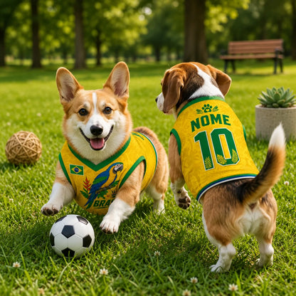 Personalized Brasil Dog Soccer Jersey Shirt