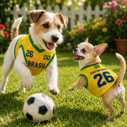 Personalized Brazil Pet Soccer Jersey Shirt