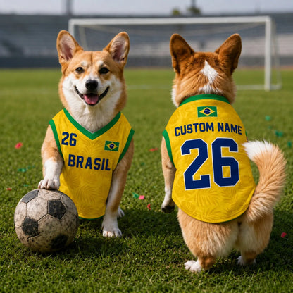 Personalized Brazil Pet Soccer Jersey Shirt
