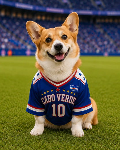 Personalized Cabo Verde Pet Soccer Jersey Shirt