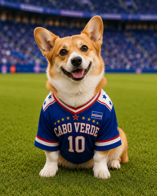 Personalized Cabo Verde Pet Soccer Jersey Shirt