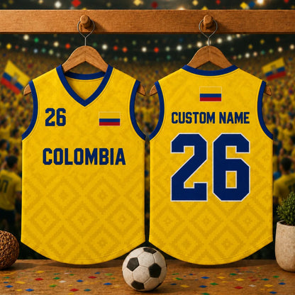 Personalized Colombia Pet Soccer Jersey Shirt