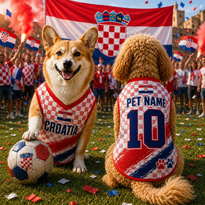 Personalized Croatia Pet Soccer Jersey