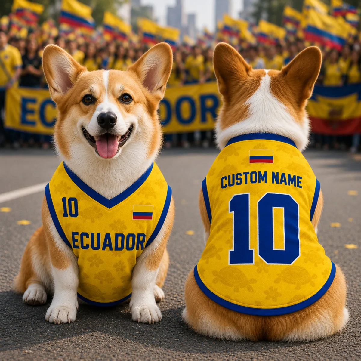 Personalized Ecuador Pet Soccer Jersey Shirt