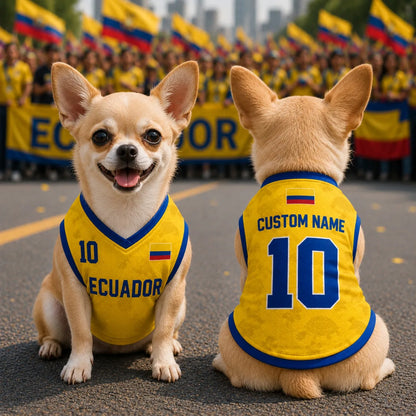 Personalized Ecuador Pet Soccer Jersey Shirt