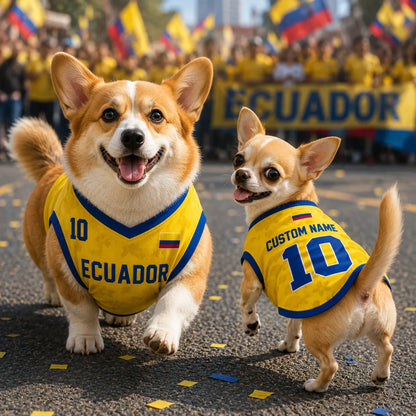 Personalized Ecuador Pet Soccer Jersey Shirt