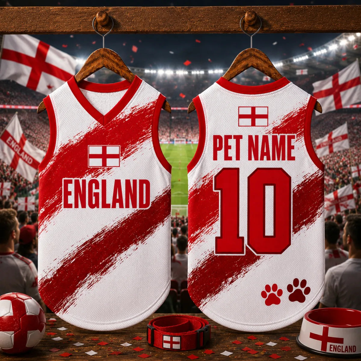 Personalized England Pet Soccer Jersey
