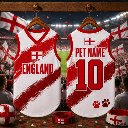 Personalized England Pet Soccer Jersey