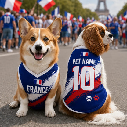Personalized France Pet Soccer Jersey