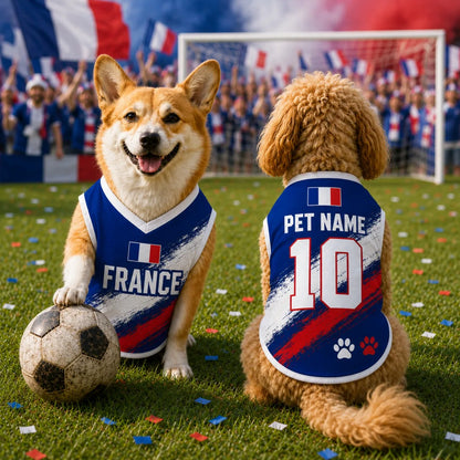 Personalized France Pet Soccer Jersey