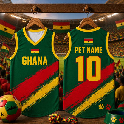 Personalized Ghana Pet Soccer Jersey