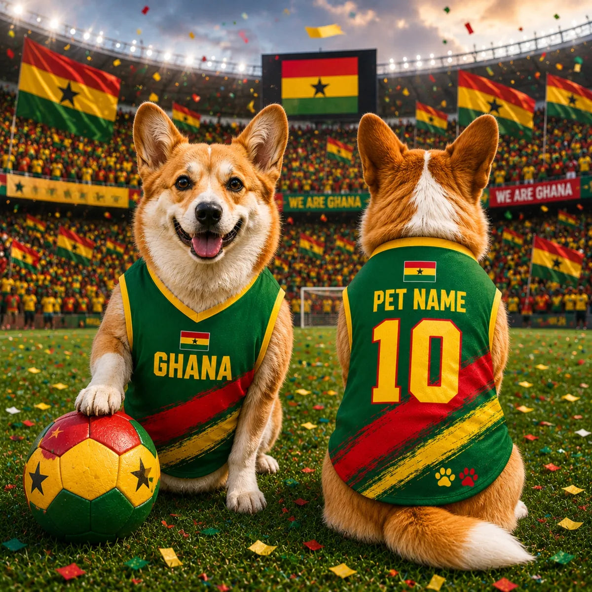 Personalized Ghana Pet Soccer Jersey