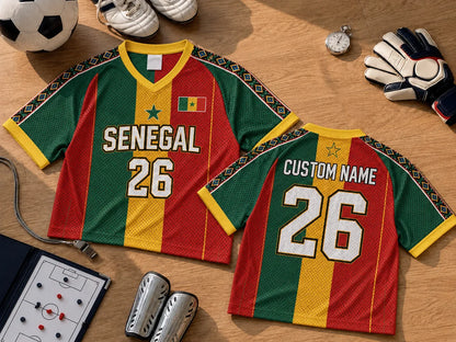 Personalized Senegal Soccer Football Jersey Crop Top