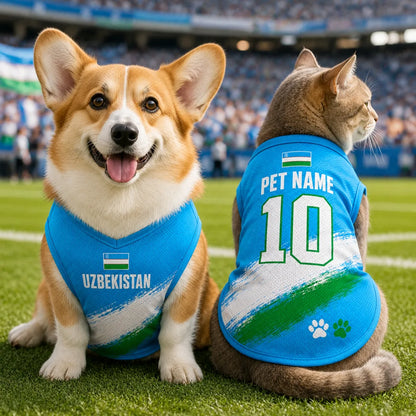 Personalized Uzbekistan Pet Soccer Jersey