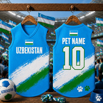 Personalized Uzbekistan Pet Soccer Jersey