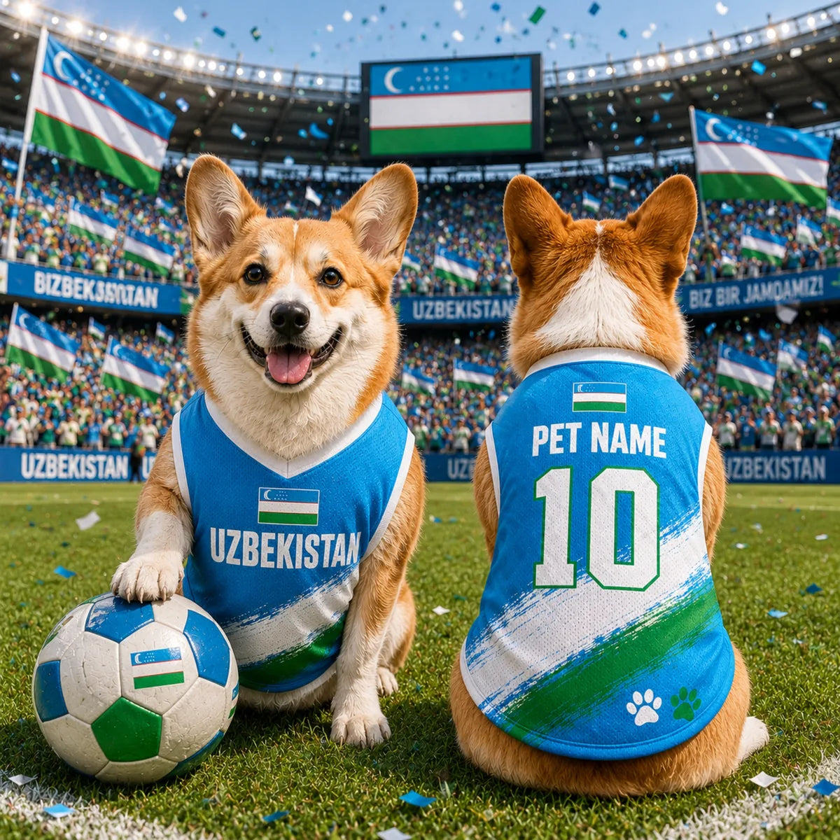 Personalized Uzbekistan Pet Soccer Jersey